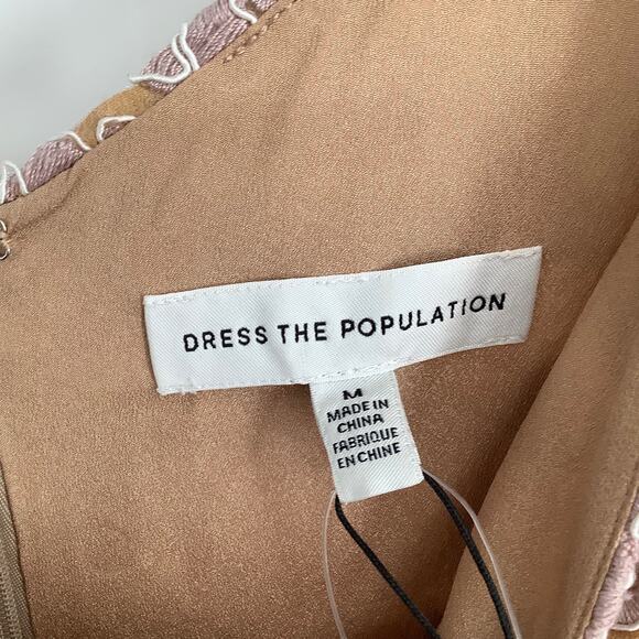 NEW! Dress the Population Size Medium Isabelle Dress Blush Multi G1-7 - Picture 4 of 8